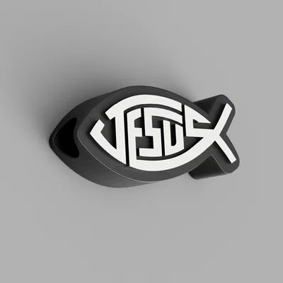 Hạt charm hình con cá Jesus (Jesus Fish) in 3D đẹp mắt