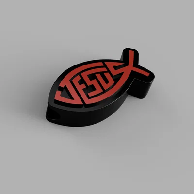 Hạt charm hình con cá Jesus (Jesus Fish) in 3D đẹp mắt