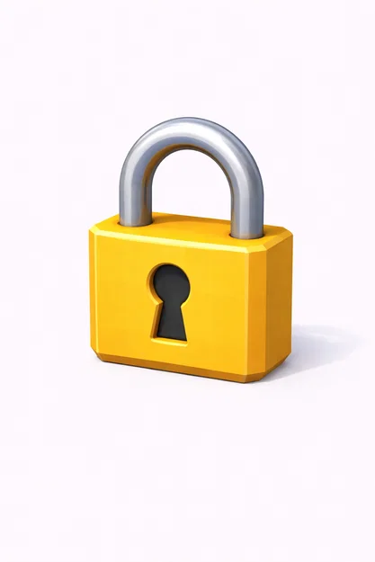 Mô hình 3D ổ khóa Low Poly phong cách tối giản độc đáo - Image 1