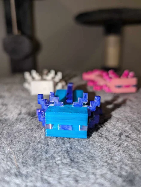 Mô hình Axolotl Minecraft in 3D với khớp nối đuôi cải tiến - Image 1