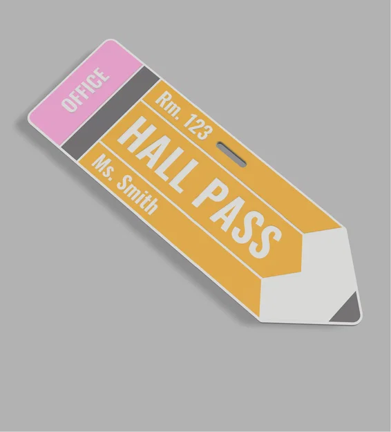 Hall Pass hình bút chì cho Back to School | Nhiều kiểu | Kệ “Pencil Holder” - Image 4