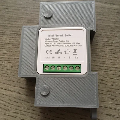 Giá đỡ Din Rail cho ZigBee mini smart switch WHD02 tiện lợi