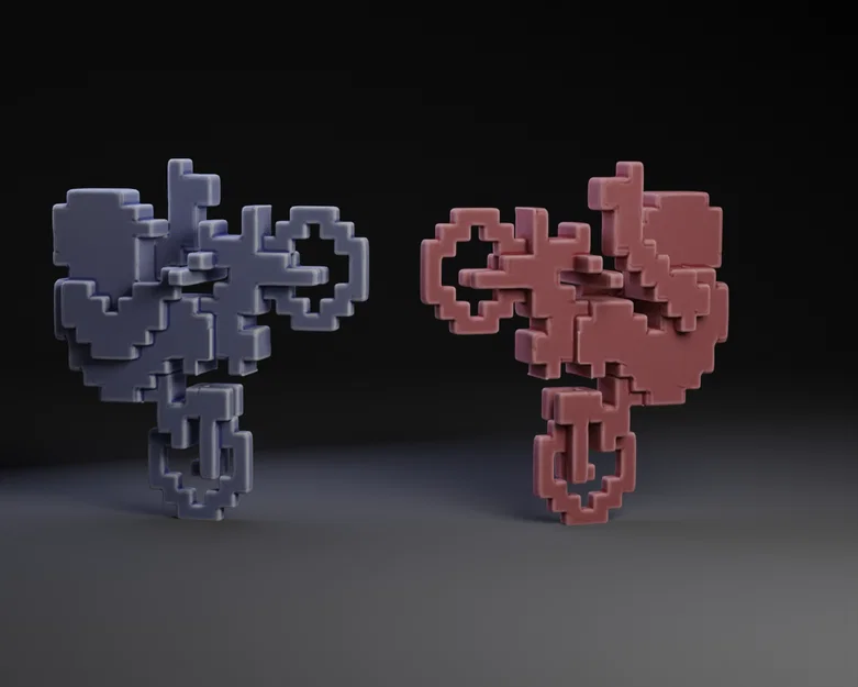 Mô hình in 3D xe mô tô 8-bit phong cách Atari cổ điển - Image 1