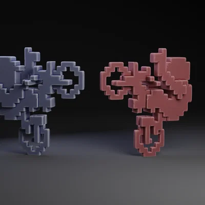 Mô hình in 3D xe mô tô 8-bit phong cách Atari cổ điển