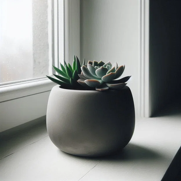 Chậu Cây Tròn Hiện Đại Cho Sen Đá (Modern Succulent Plantpot) - Image 1