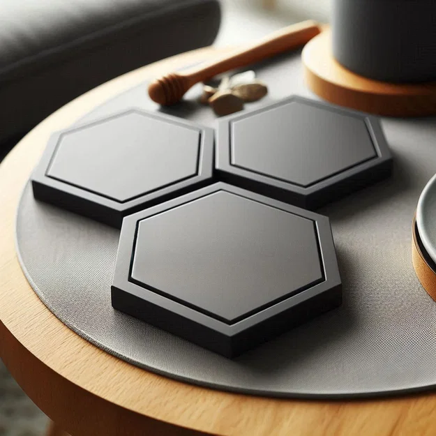 Miếng lót ly lục giác thiết kế hiện đại (Hexagonal Design Coaster) - Image 1