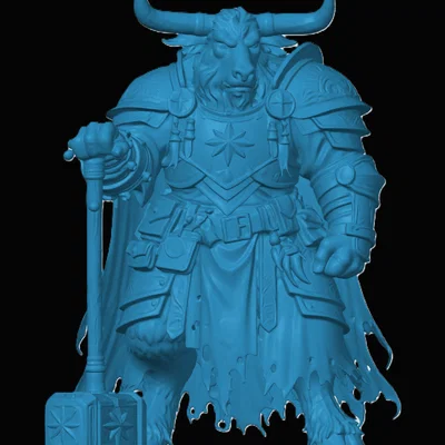 Mô hình Minotaur Cleric cho game RPG