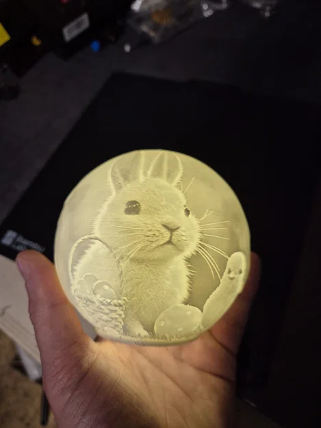 Đèn ngủ 3D Lithophane hình thỏ và gà con dễ thương - Image 1