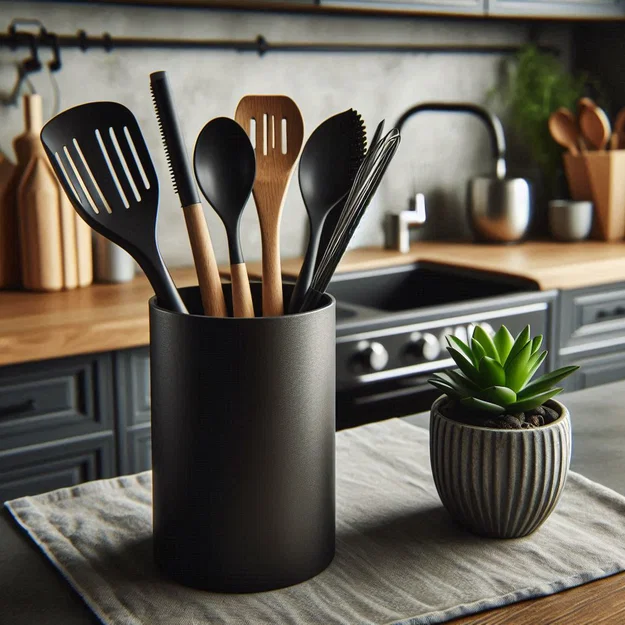 Ống đựng dụng cụ nhà bếp tròn hiện đại - Image 1