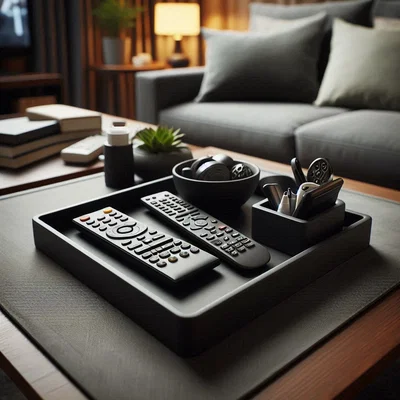 Khay để Remote hiện đại kèm 2 chén nhỏ (Remote Holder Tray)