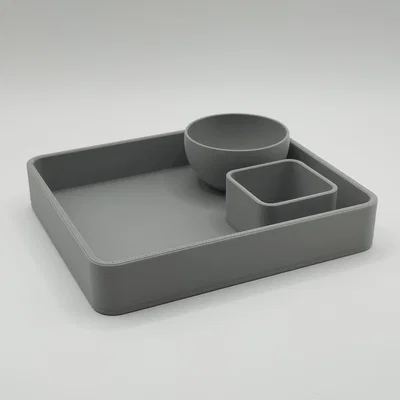 Khay để Remote hiện đại kèm 2 chén nhỏ (Remote Holder Tray)