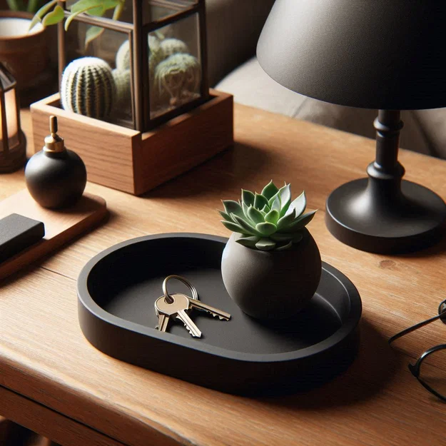 Khay Để Chìa Khóa Bo Tròn – Rounded Design Key Tray - Image 1