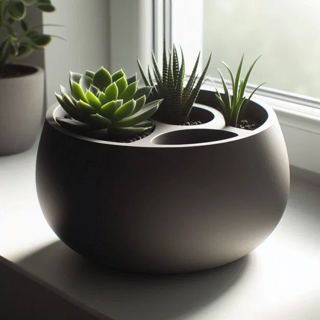 Chậu Trồng Cây Tự Tưới Tròn (Round Self Watering Design Planter) - Image 1