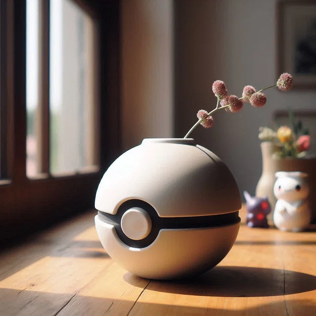 Bình cắm hoa lấy cảm hứng từ Pokeball (Pokeball inspired Vase) - Image 1