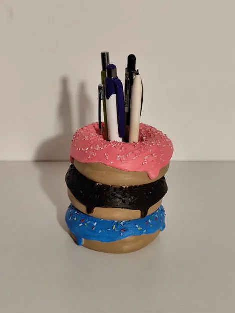 Khay Cắm Bút Hình Bánh Donut Xếp Chồng (Stacked Donuts Pen/Pencil Holder) - Image 2