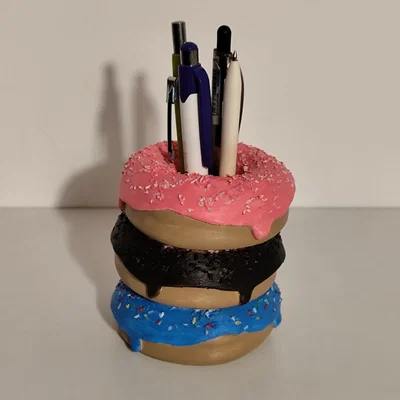 Khay Cắm Bút Hình Bánh Donut Xếp Chồng (Stacked Donuts Pen/Pencil Holder)