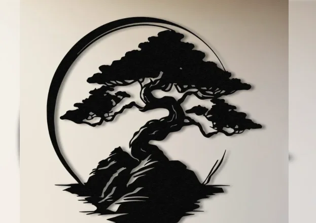 Tranh treo tường nghệ thuật Bonsai 2D in 3D tinh tế và sang trọng - Image 1