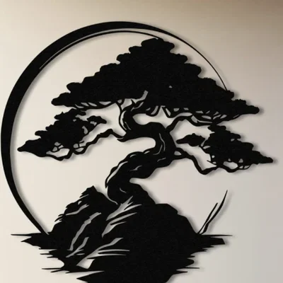 Tranh treo tường nghệ thuật Bonsai 2D in 3D tinh tế và sang trọng
