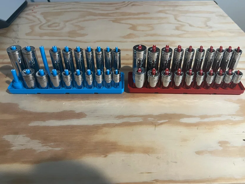 Khay tuýp Gridfinity Peg/Dựng 1/4" Drive Metric & SAE (Thường + Sâu) - Image 1