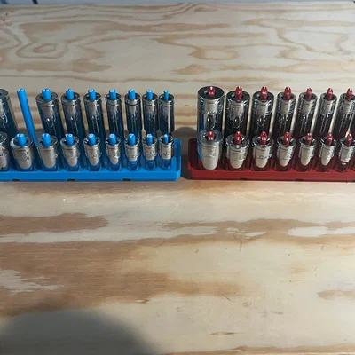 Khay tuýp Gridfinity Peg/Dựng 1/4" Drive Metric & SAE (Thường + Sâu)