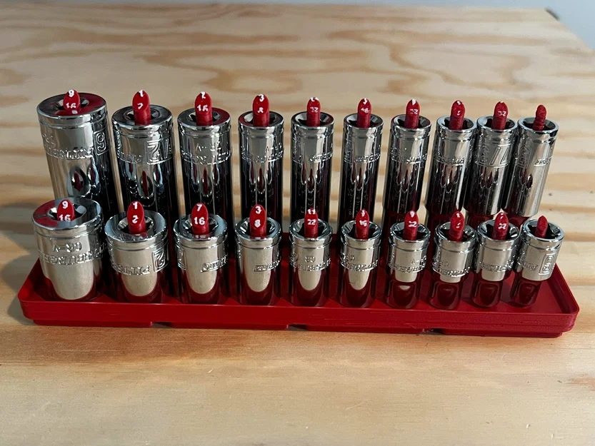 Khay tuýp Gridfinity Peg/Dựng 1/4" Drive Metric & SAE (Thường + Sâu) - Image 5