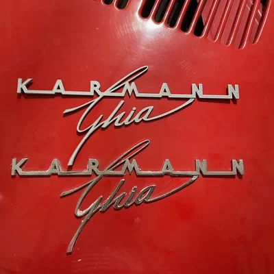 Logo chữ Karmann Ghia nắp sau VW (Decklid Script Emblem)