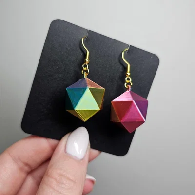 Bông tai đa diện Icosahedron & Dodecahedron
