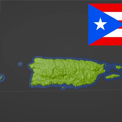 Bản đồ địa hình Puerto Rico, USA (PR)