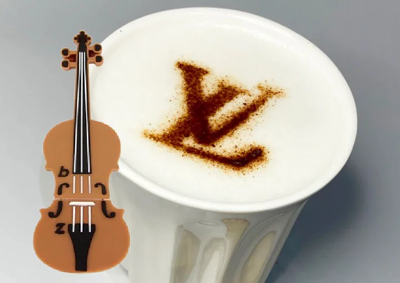 Khuôn tạo hình bọt cà phê họa tiết Louis Vuitton sang trọng - Image 1