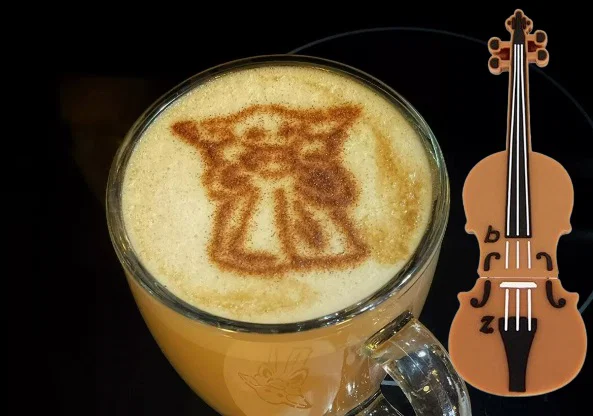 Khuôn in 3D tạo hình cà phê Master Yoda (Star Wars Stencil) - Image 1