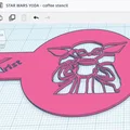 Khuôn in 3D tạo hình cà phê Master Yoda (Star Wars Stencil) - Thumbnail 2