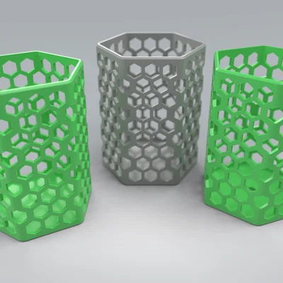 Pencil Holder 9000 – Ống Cắm Bút In 3D Họa Tiết Tổ Ong