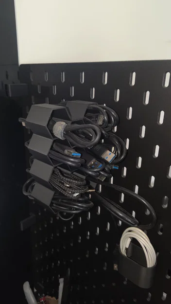 Giá treo cáp hình lục giác cho bảng IKEA Skadis - Tự in 3D - Image 1