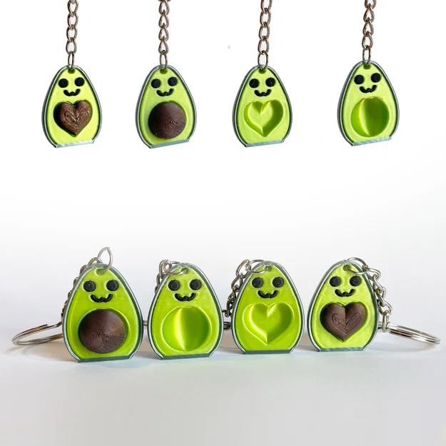 Móc khóa bơ dễ thương Tình bạn / Tình yêu (Friendship / Love Avocado Cute keychain) - Image 1