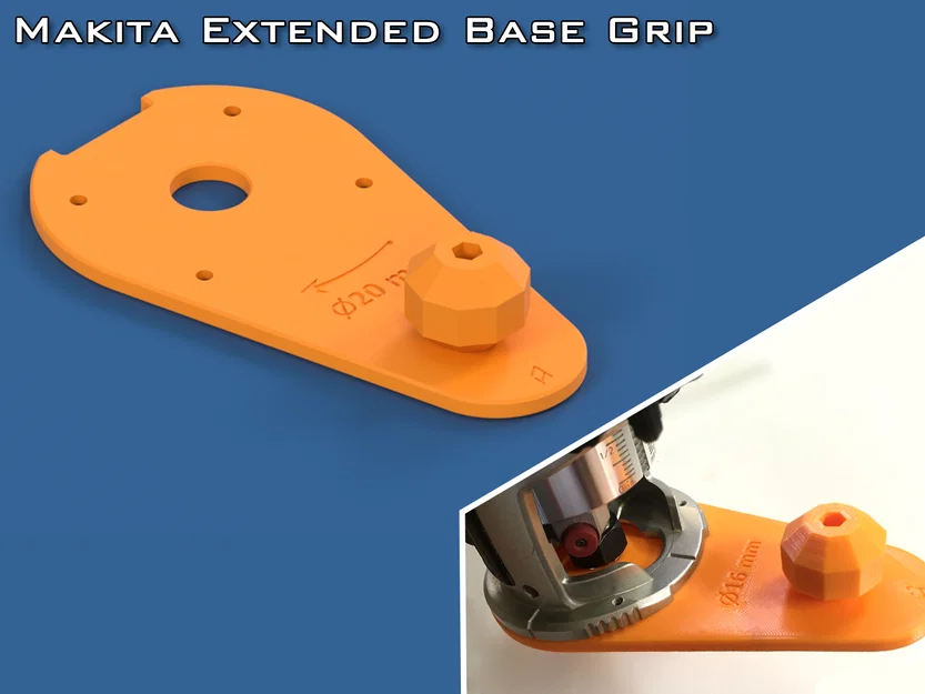 Đế mở rộng kèm tay cầm cho Makita RT0700 (Extended Base with Grip) - Image 1