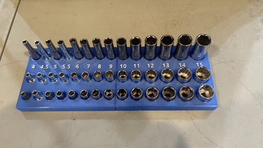 Khay đựng đầu tuýp: Universal 1/4" Drive Metric - Image 1