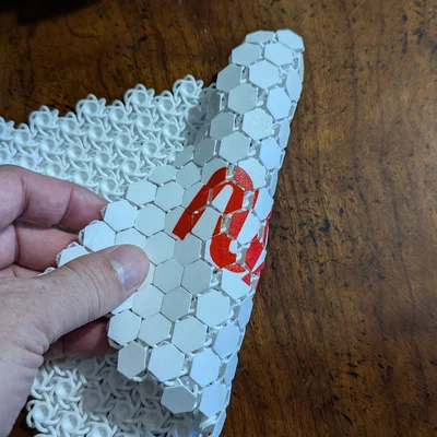 Vải chainmail dẻo NASA kèm Worm Logo
