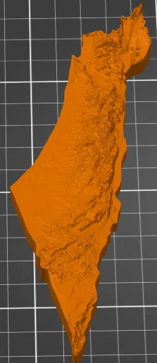 Mô hình địa hình 3D bản đồ Israel sắc nét - Image 1