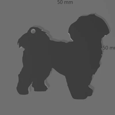 Móc khóa hình cún Shih-Tzu dễ thương - Mẫu in 3D đẹp và đơn giản