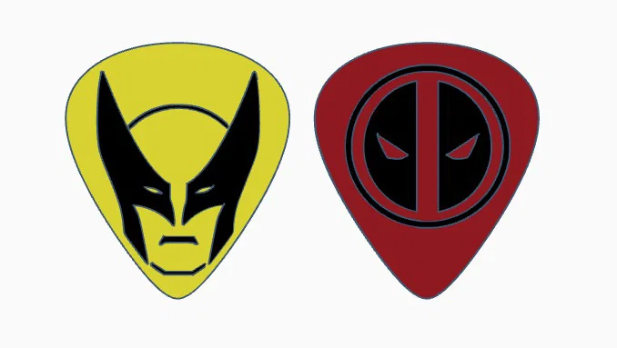 Bộ phím gảy đàn Guitar Deadpool và Wolverine - In 3D cực chất - Image 1
