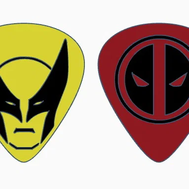 Bộ phím gảy đàn Guitar Deadpool và Wolverine - In 3D cực chất
