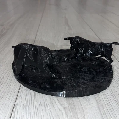 Mô hình 3D Bull vs Bear - Tượng trang trí bàn làm việc cực chất