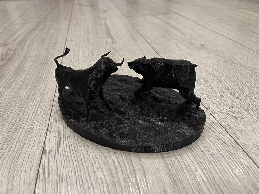 Mô hình 3D Bull vs Bear - Tượng trang trí bàn làm việc cực chất - Image 5
