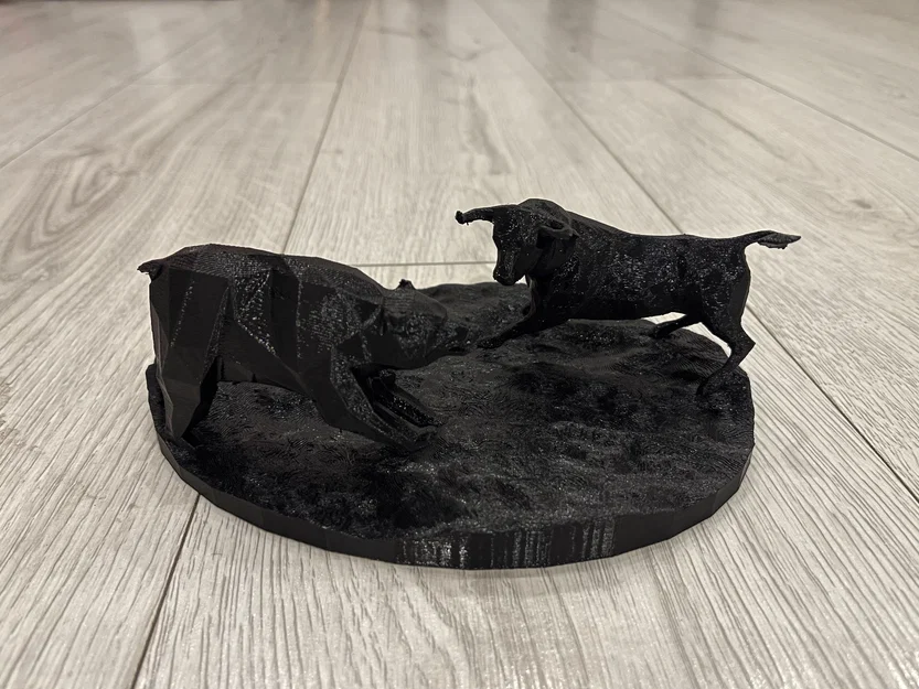 Mô hình 3D Bull vs Bear - Tượng trang trí bàn làm việc cực chất - Image 6