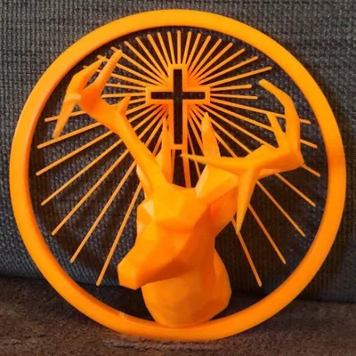 Mô hình trang trí tường logo Jägermeister 3D in phong cách Low-poly