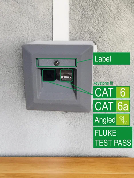 Mặt ốp tường keystone nghiêng 2x Keystone (CAT6/CAT6A) - Image 1