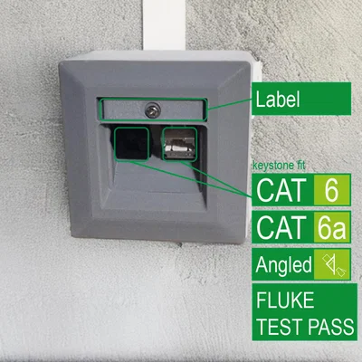 Mặt ốp tường keystone nghiêng 2x Keystone (CAT6/CAT6A)