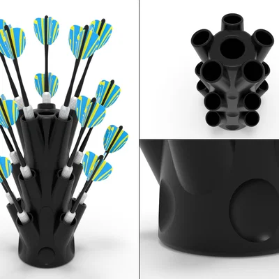 Giá đỡ phi tiêu 3D in - Sức chứa 15 cây cực gọn và chắc chắn
