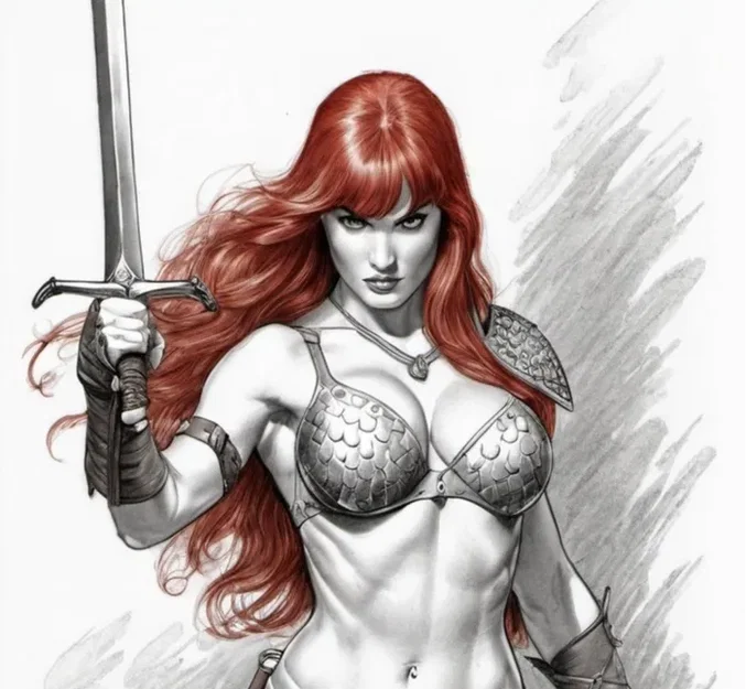 Mô hình 3D Red Sonja - Nữ chiến binh tóc đỏ huyền thoại - Image 1