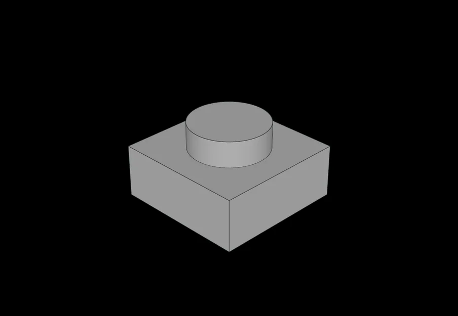 Mô hình gạch lắp ghép 3D tương thích Lego 1x1 Plate (3024.dat) - Image 1